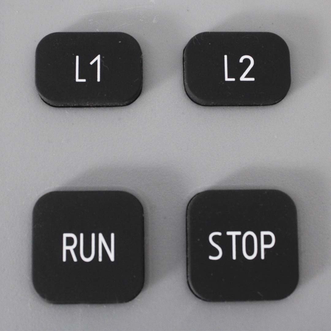 Botões L1, L2, RUN e STOP do DFG-2000E